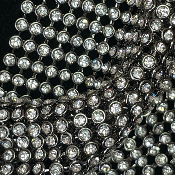 Natasha Rhinestone Mesh Bib Necklace - Picture 3 of 7